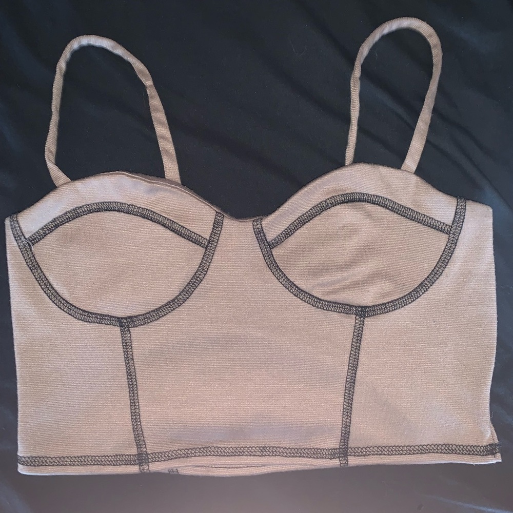 F21 Brown Corset Top